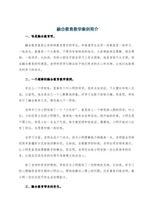 融合教育教学案例简介