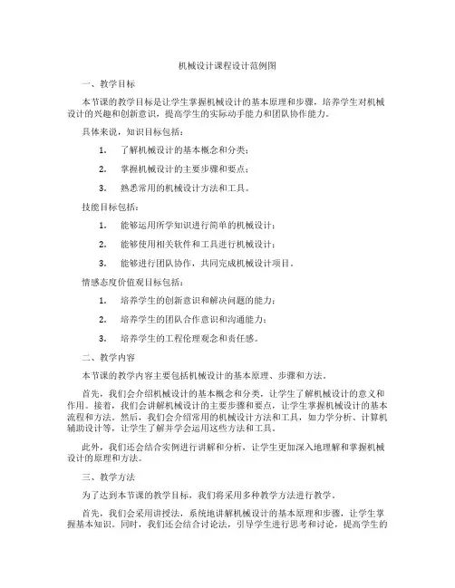 机械设计课程设计范例图