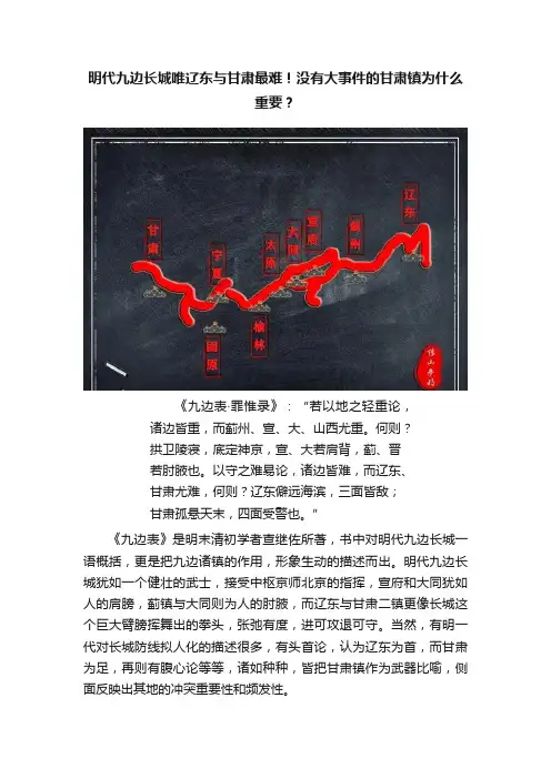 明代九边长城唯辽东与甘肃最难！没有大事件的甘肃镇为什么重要？