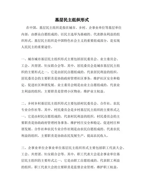 基层民主组织形式
