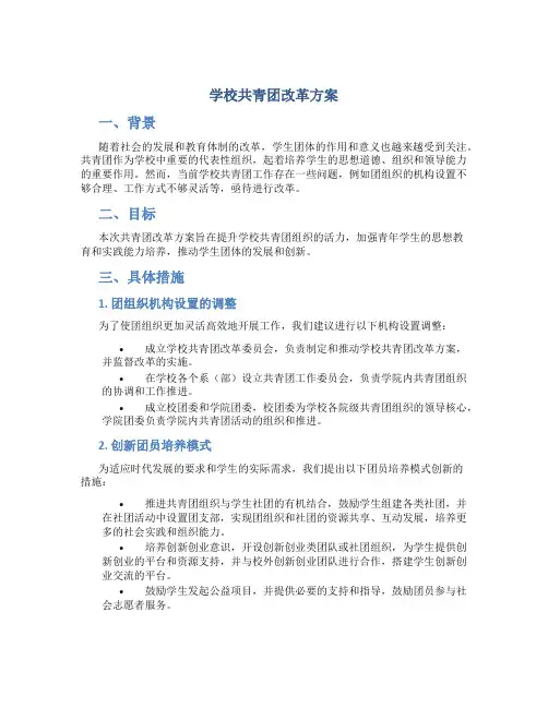 学校共青团改革方案