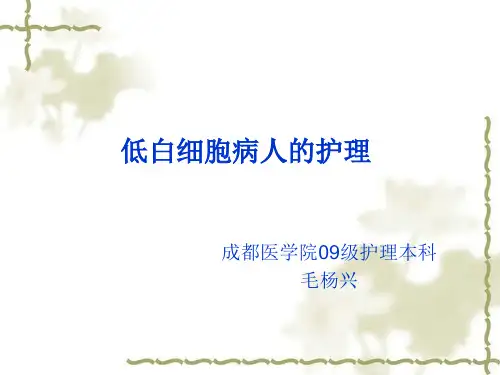 低白细胞病人的护理