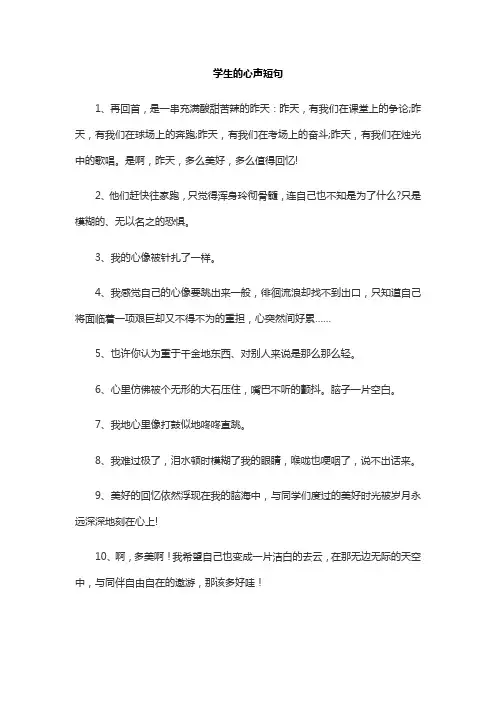 学生心声怎么写大全简短的句子