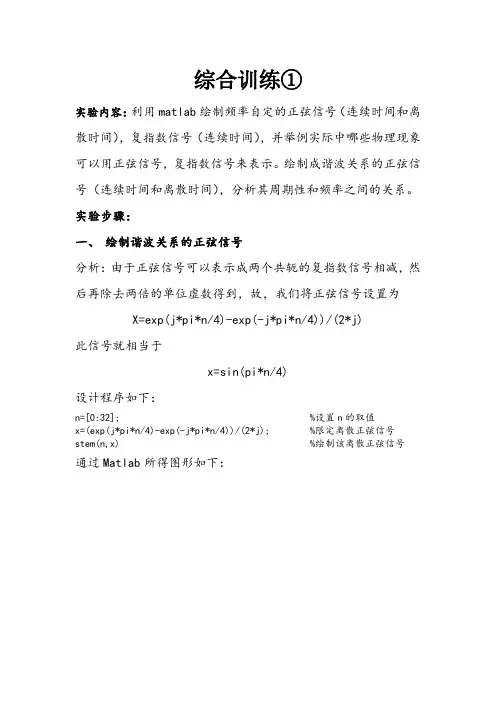 matlab信号仿真谐波(word文档良心出品)