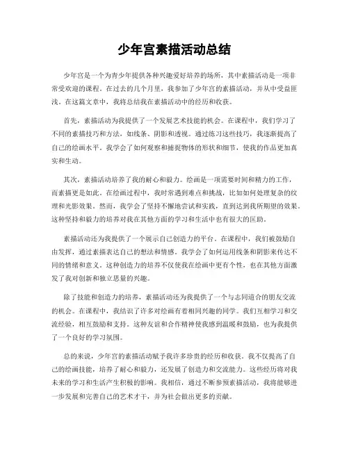 少年宫素描活动总结