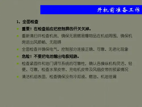 柴油发电机组调试