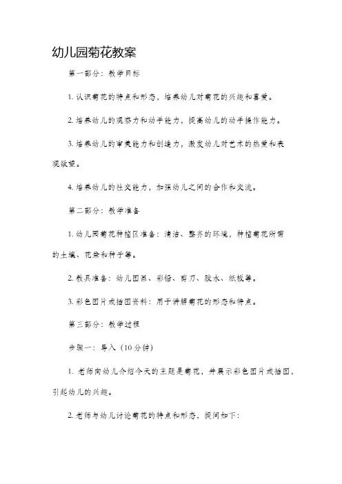 幼儿园菊花教案