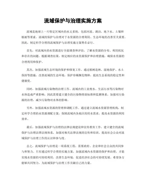 流域保护与治理实施方案
