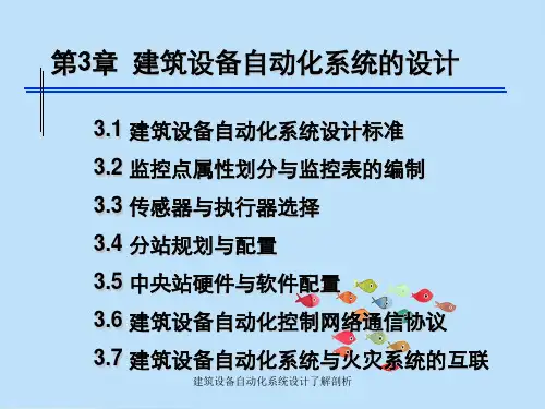 建筑设备自动化系统设计了解剖析