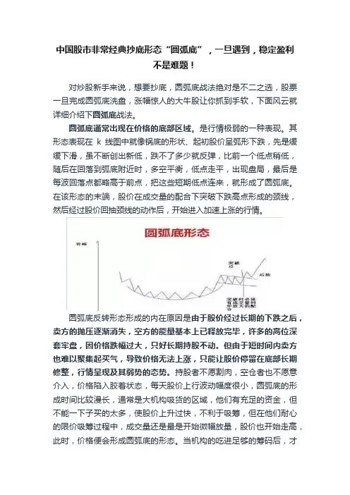 中国股市非常经典抄底形态“圆弧底”，一旦遇到，稳定盈利不是难题！