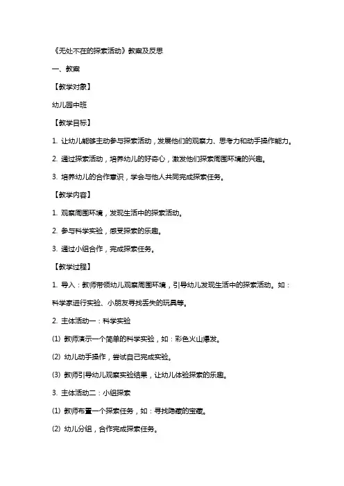 《无处不在的探索活动》教案及反思