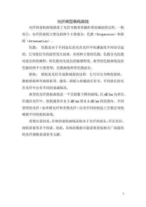 光纤典型衰耗曲线