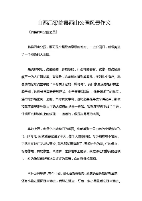 山西吕梁临县西山公园风景作文