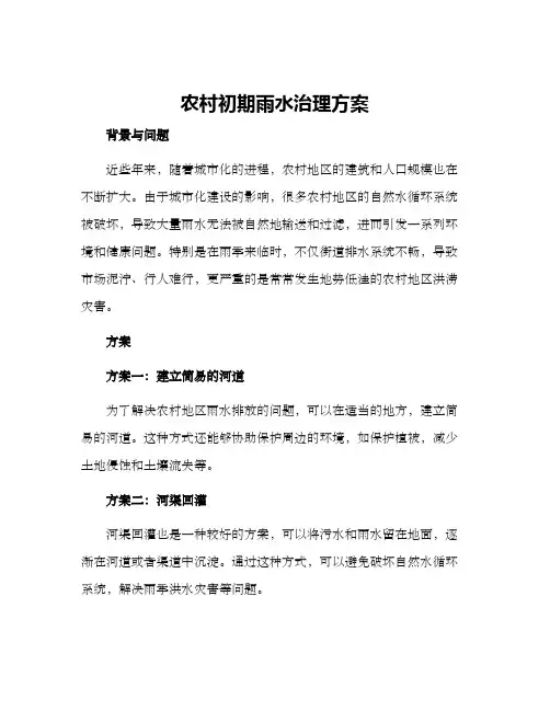 农村初期雨水治理方案
