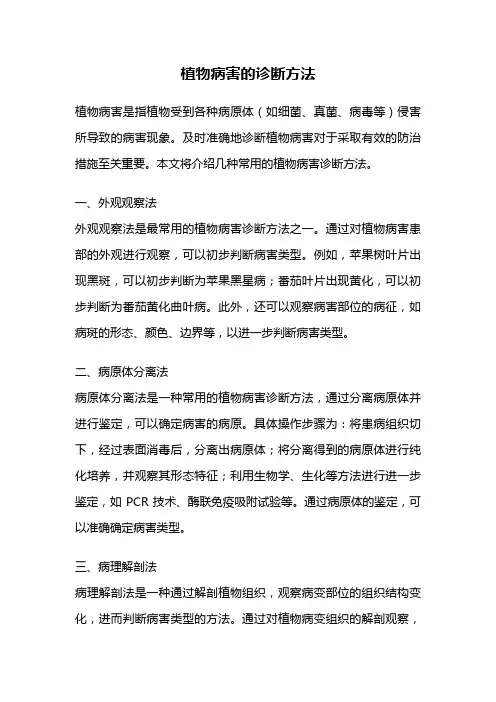 植物病害的诊断方法