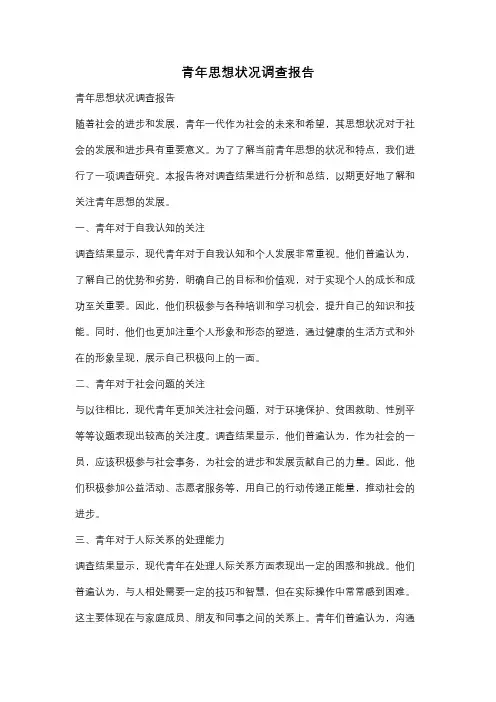 青年思想状况调查报告