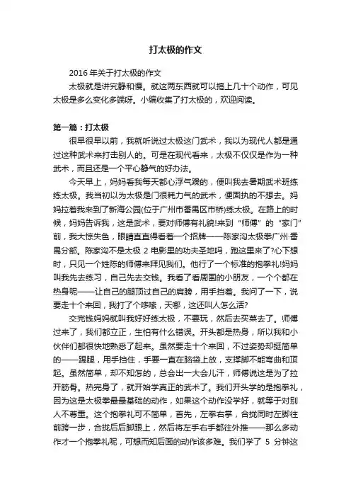 2016年关于打太极的作文
