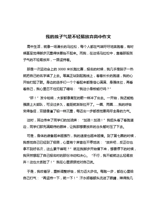我的孩子气是不轻易放弃高中作文