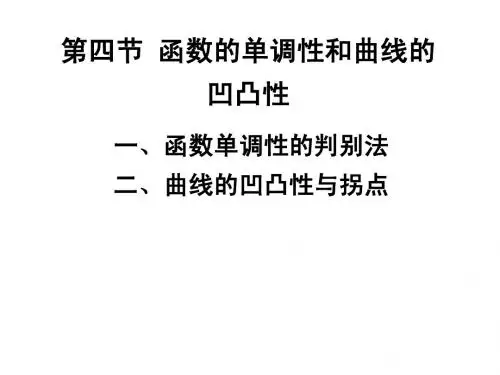 函数的单调性及曲线的凹凸性