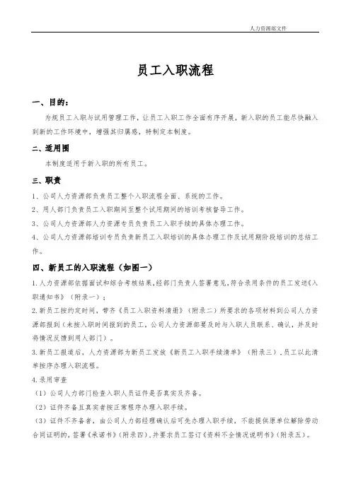 标准入职流程图
