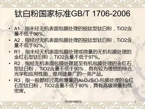 钛白粉知识点汇总PPT课件