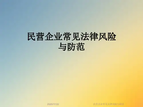 民营企业常见法律风险与防范