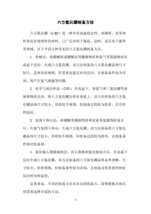 六方氮化硼制备方法