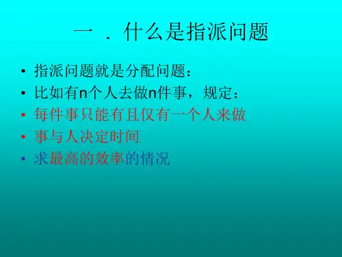 指派问题及实现代码示例