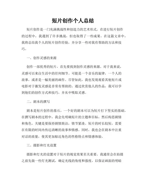 短片创作个人总结