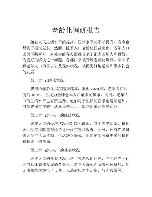 老龄化调研报告