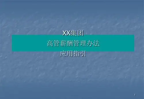 高管薪酬激励计划应用指引ppt课件
