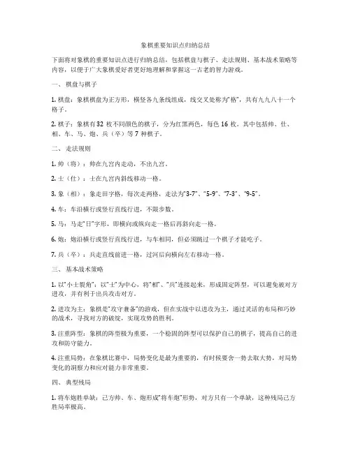 象棋重要知识点归纳总结
