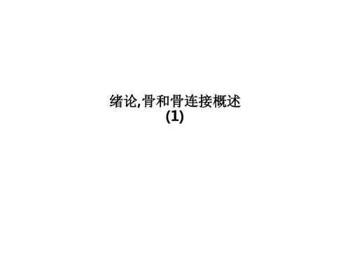 绪论,骨和骨连接概述(1)ppt课件