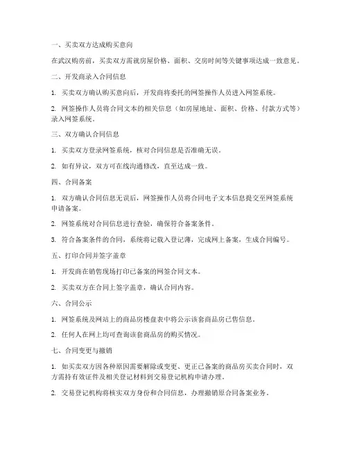 武汉网签购房合同程序