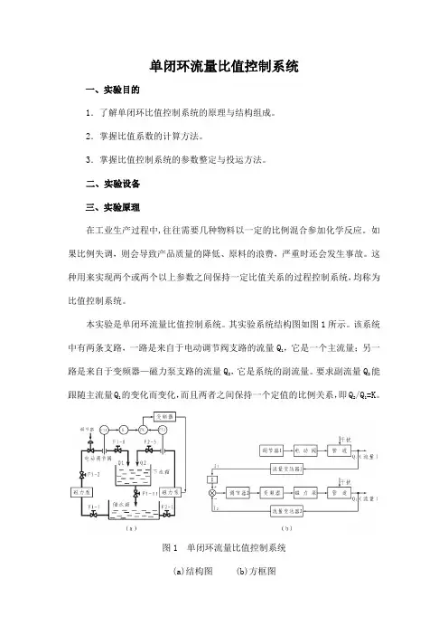 单闭环流量比值控制系统