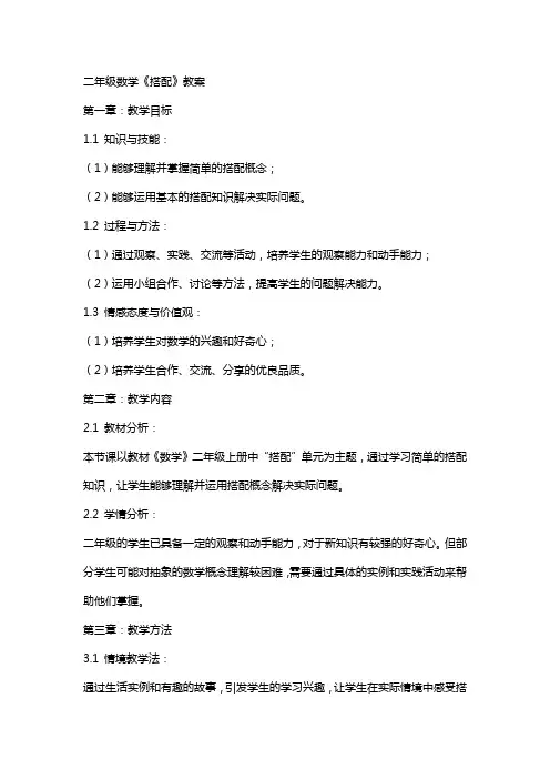 二年级数学《搭配》教案