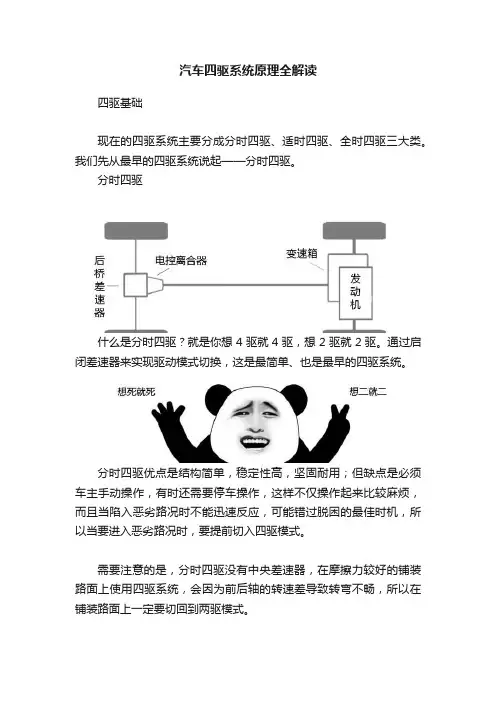 汽车四驱系统原理全解读