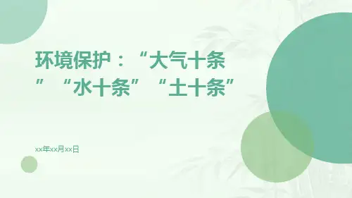 环境保护：“大气十条”“水十条”“土十条”