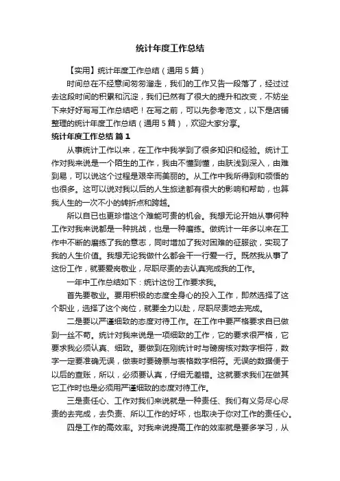 统计年度工作总结
