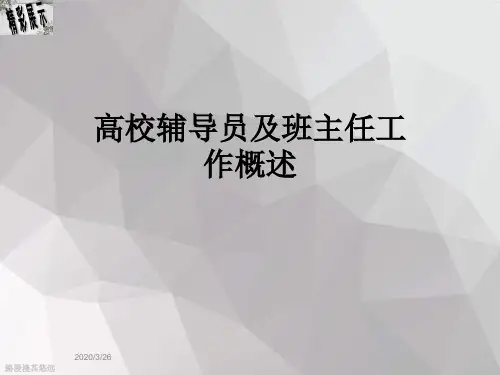 高校辅导员及班主任工作概述