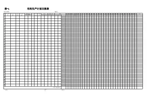 表1--车间生产计划日报表