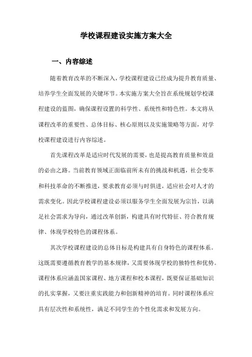 学校课程建设实施方案大全