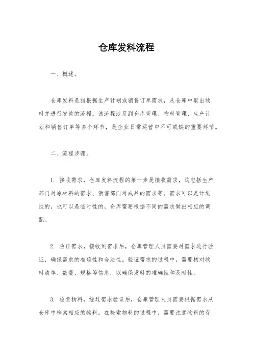 仓库发料流程