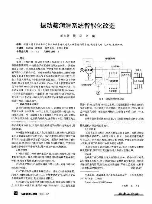 振动筛润滑系统智能化改造