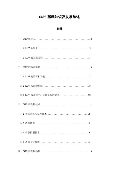 CAPP基础知识及发展综述