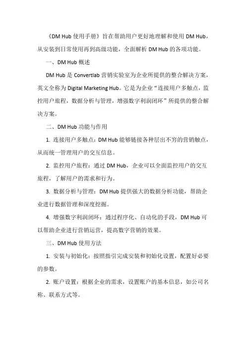 dm hub 使用手册