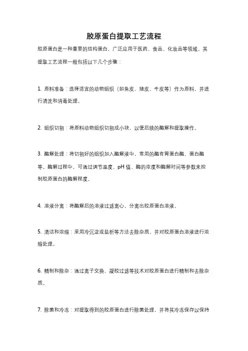 胶原蛋白提取工艺流程