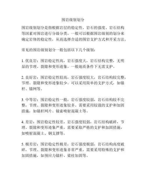 围岩级别划分