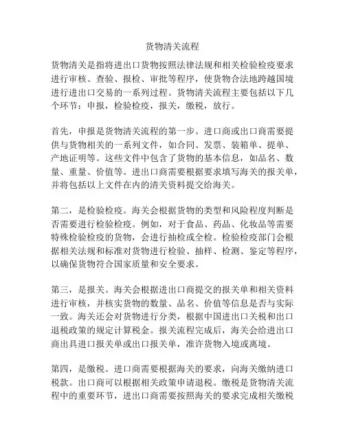 货物清关流程