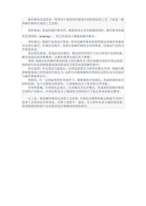 碳纤维热压成型工艺流程